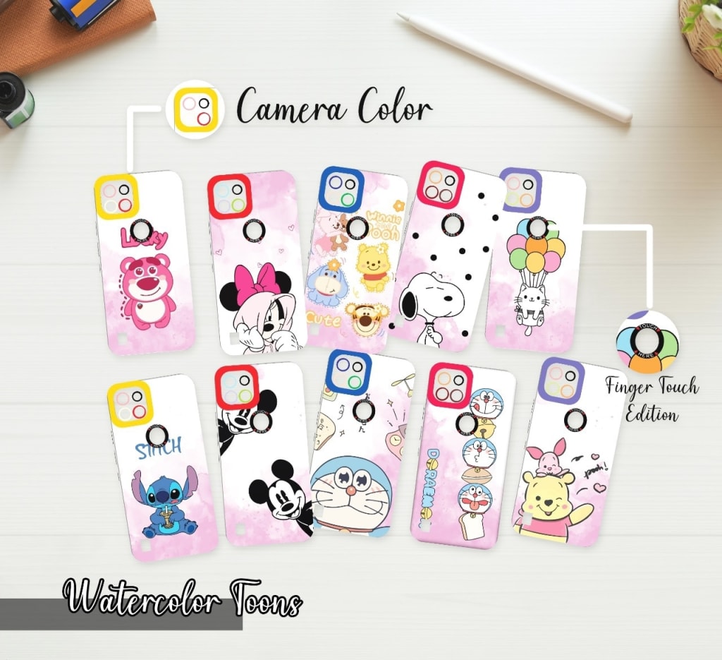 SOFTCASE PREMIUM CLEAR PROTECT CAMERA WATER COLOR TOONS di qeong.com