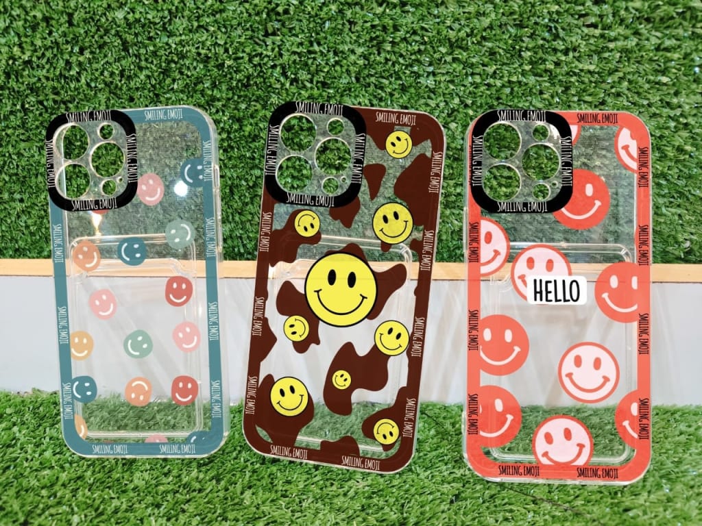 SOFTCASE CLEAR SLOT CARD EMOJI SMILE PROTECT CAMERA di qeong.com