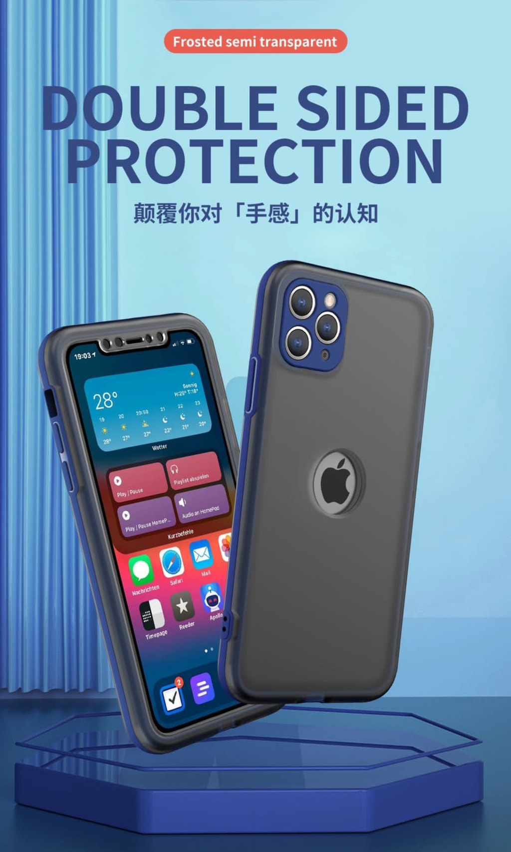 SOFTCASE FROSTED SEMI TRANSPARENT ( DOUBLE SIDED PROTECT) 3 IN 1 di qeong.com
