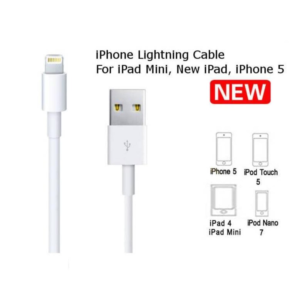 KABEL DATA IPHONE 5G/6G/7 USB TO LIGHTNING ORIGINAL 100% di qeong.com