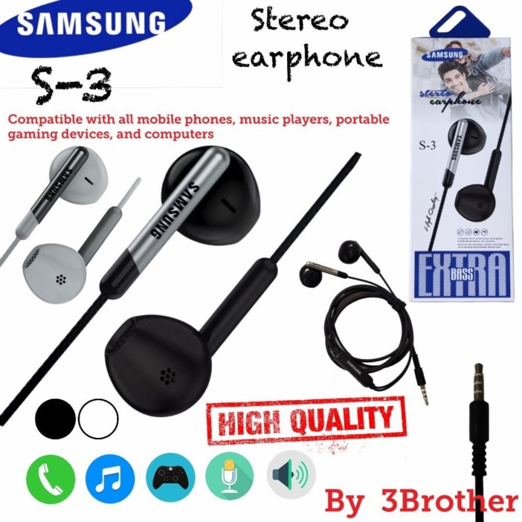 HF HEADSET SAMSUNG S4/S3 IN-EAR STEREO EARPHONE di qeong.com