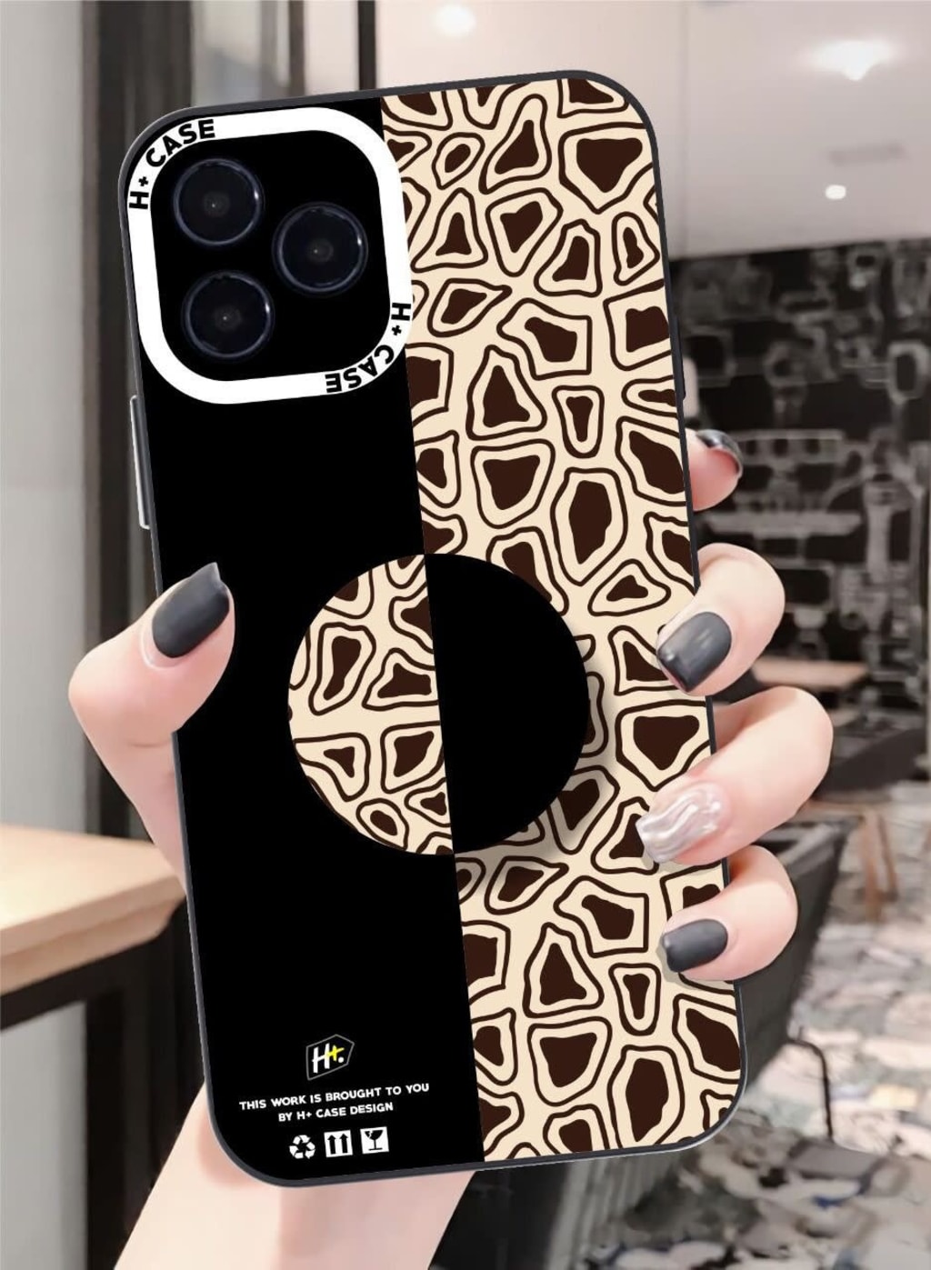 SOFTCASE PREMIUM BLACK SERIES ABSTRAK + POPSOCKET PC di qeong.com