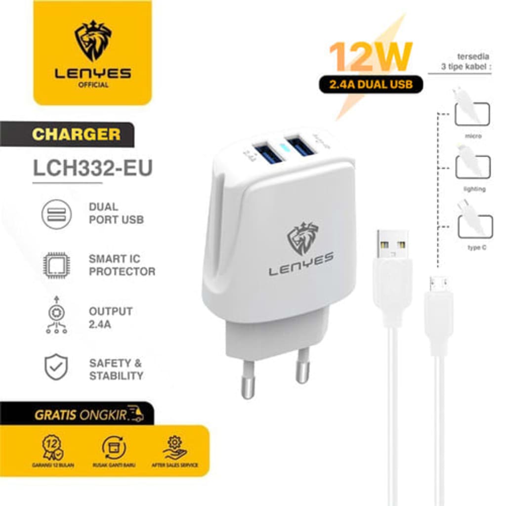 CHARGER LENYES LCH 332 REAL 2.1A di qeong.com