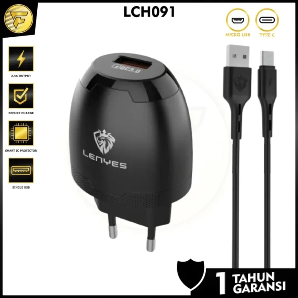 CHARGER LENYES LCH 091 QUICK CHARGE 3.0 di qeong.com