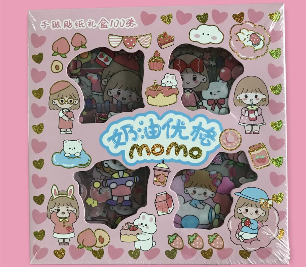 Stiker momo motif kartun korea 100lembar anti air di qeong.com