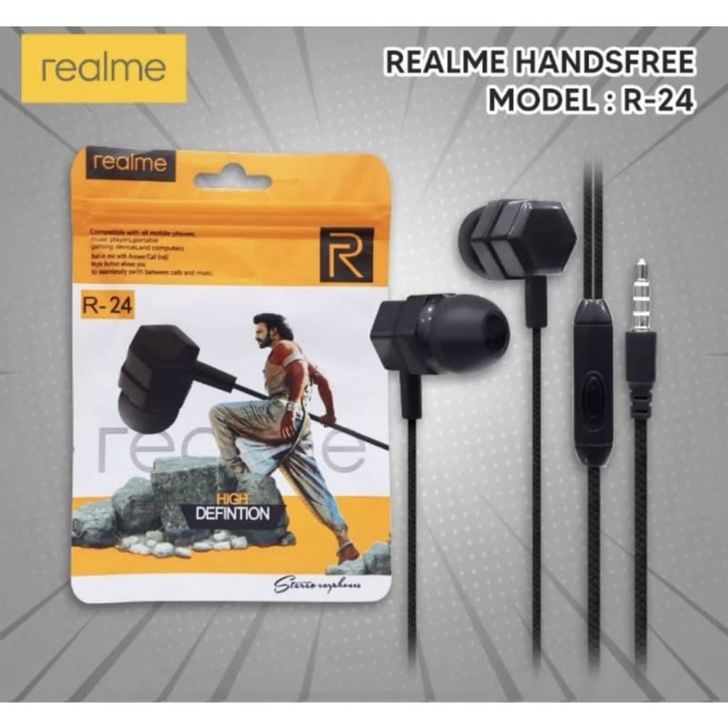 HANDSFREE REALME SERI R + MIC di qeong.com