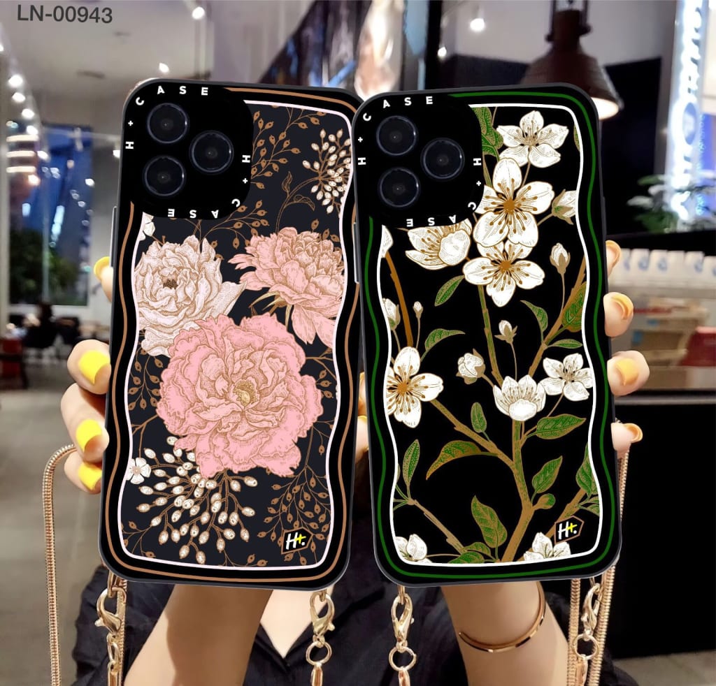 SOFTCASE PREMIUM FULL BLACK NEW DESAIN WAVE FLOWER & TALI PC di qeong.com