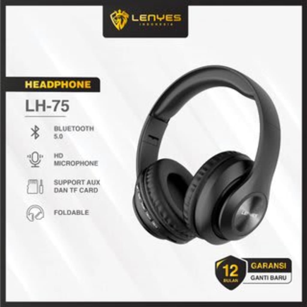 HEADPHONE BANDO BLUETOOTH LENYES LH 75 di qeong.com