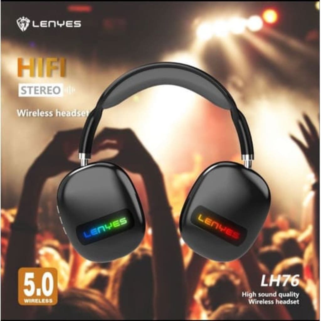 HEADPHONE BANDO BLUETOOTH LENYES LH 76 di qeong.com