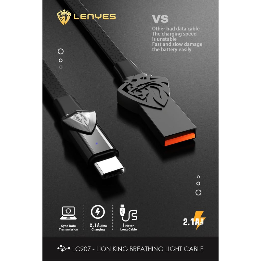 KABEL DATA LENYES LC-907i 2.1A FAST CHARGING di qeong.com