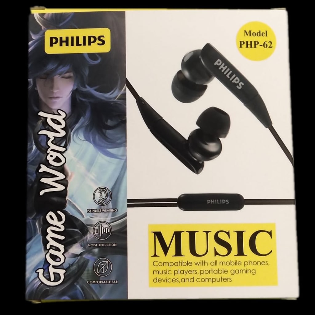 Hf Headset PHILIPS PHP-028 Earphones HI-RES Audio Stereo ExtraBass+ di qeong.com