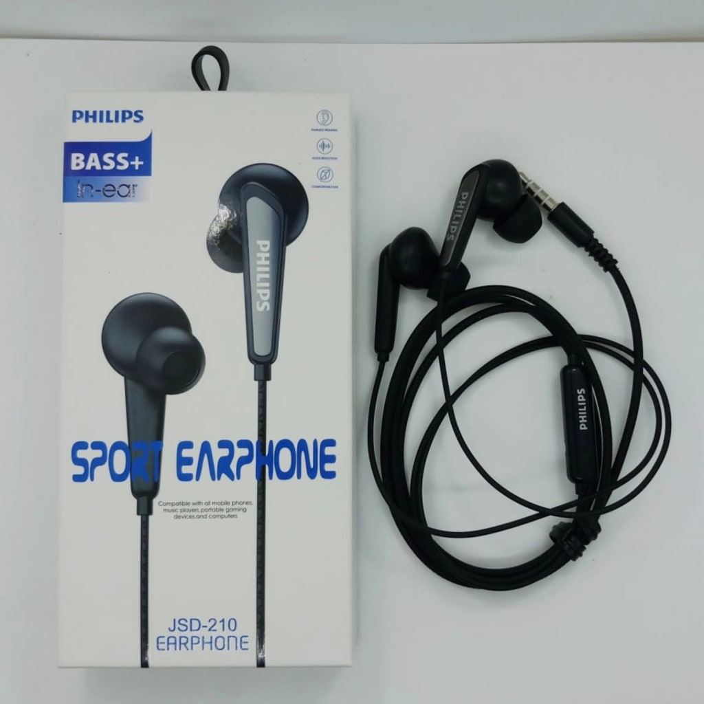 Hf Headset PHILIPS JSD-210 Sport Earphone Bass+ In-ear di qeong.com