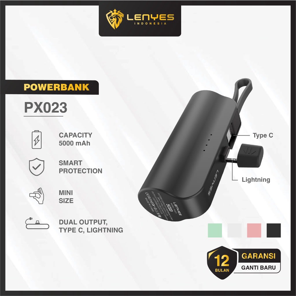 POWER BANK LENYES PX023 DAN PX024 di qeong.com