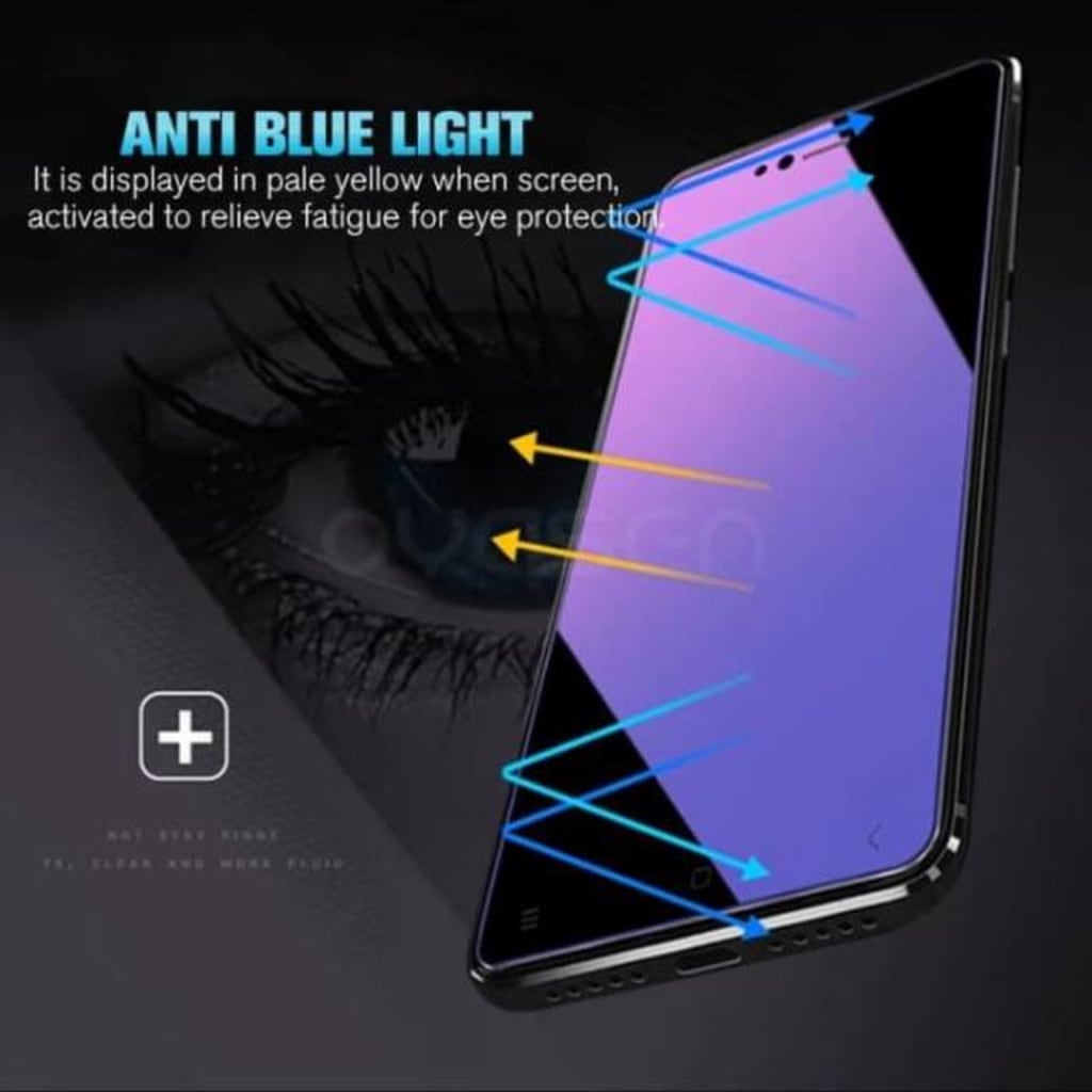 TEMPERED GLASS BLUE LIGHT FULLSCREEN ( ANTI RADIASI ) NON PACK di qeong.com