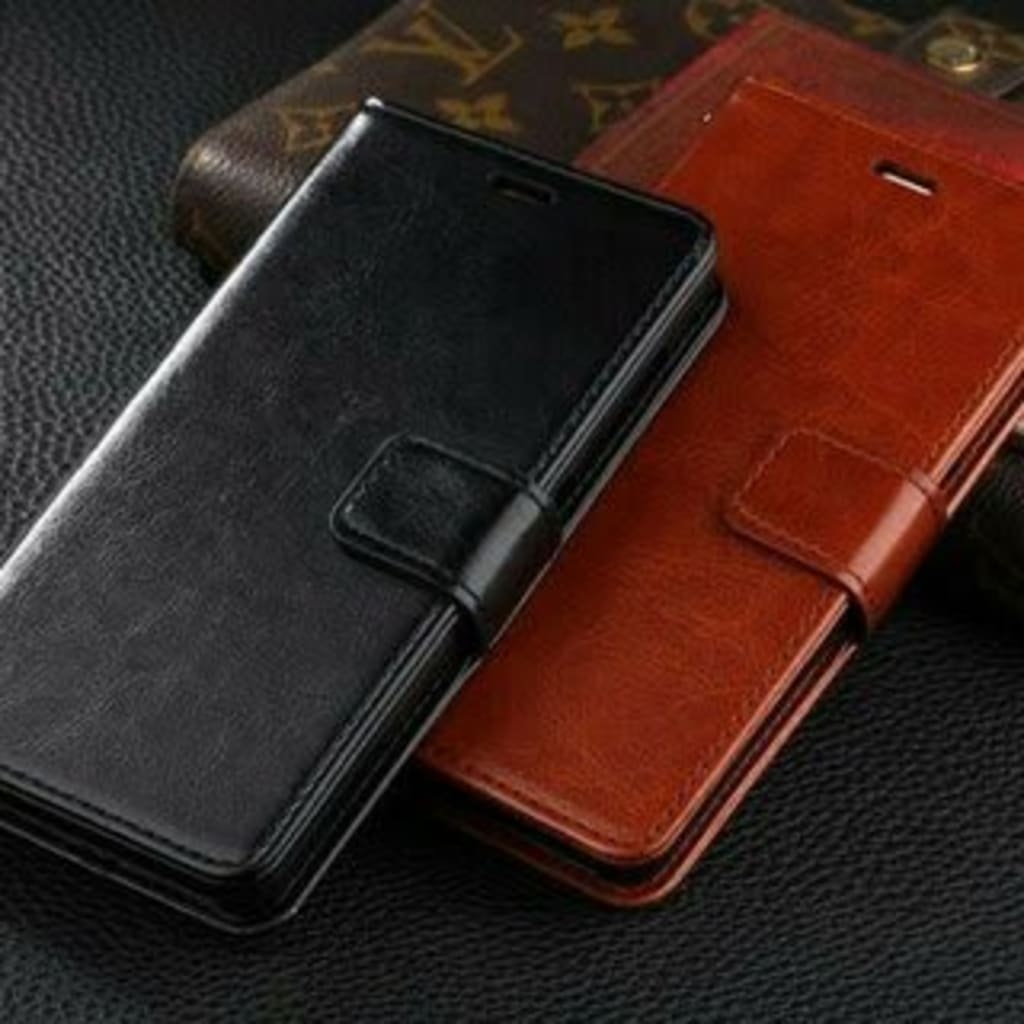 LEATHER FLIP COVER PREMIUM SOFTSHELL (KULIT SINTETIS) di qeong.com