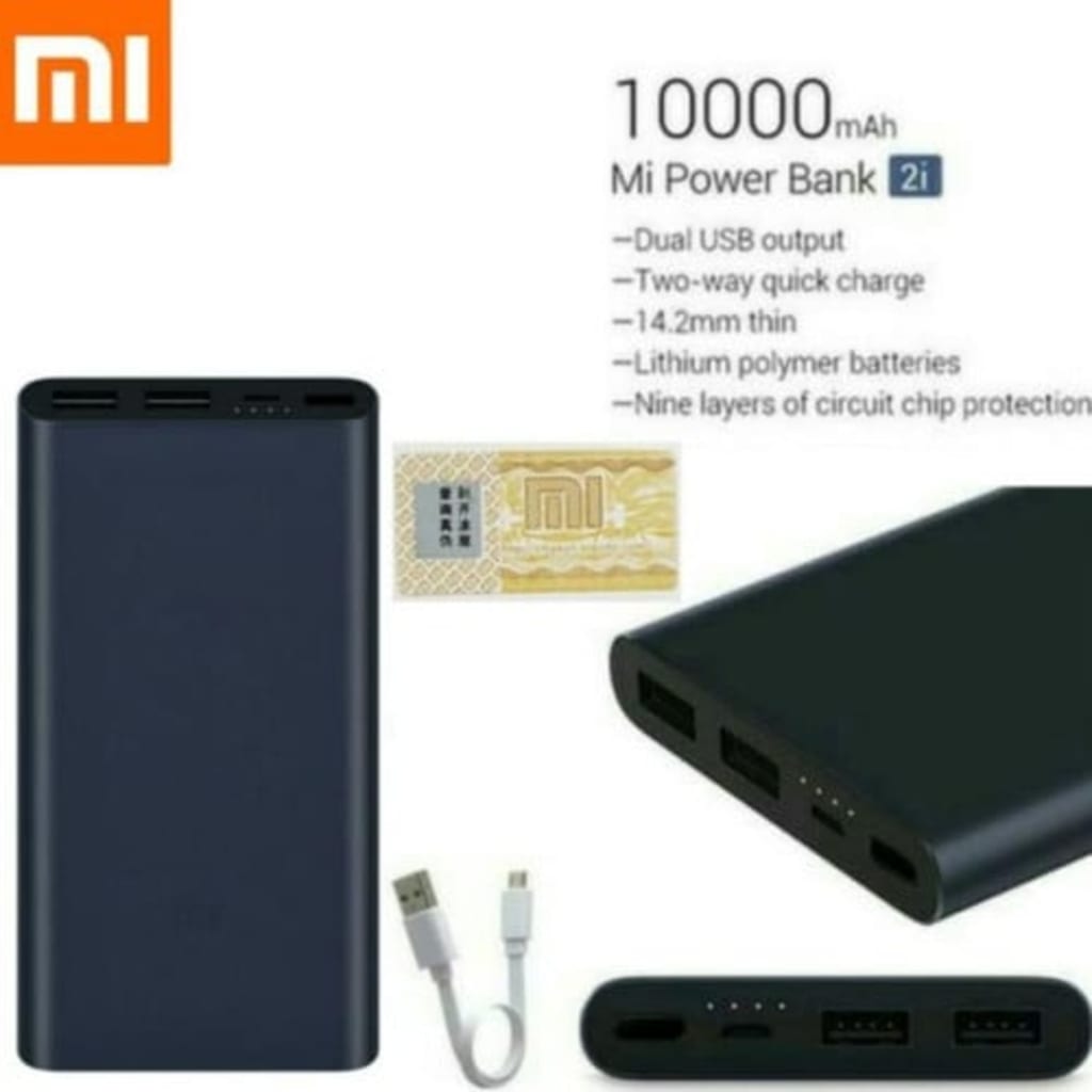 POWER BANK XIAOMI 2 USB  ( MI PRO 2i ) 10.000 MAH di qeong.com