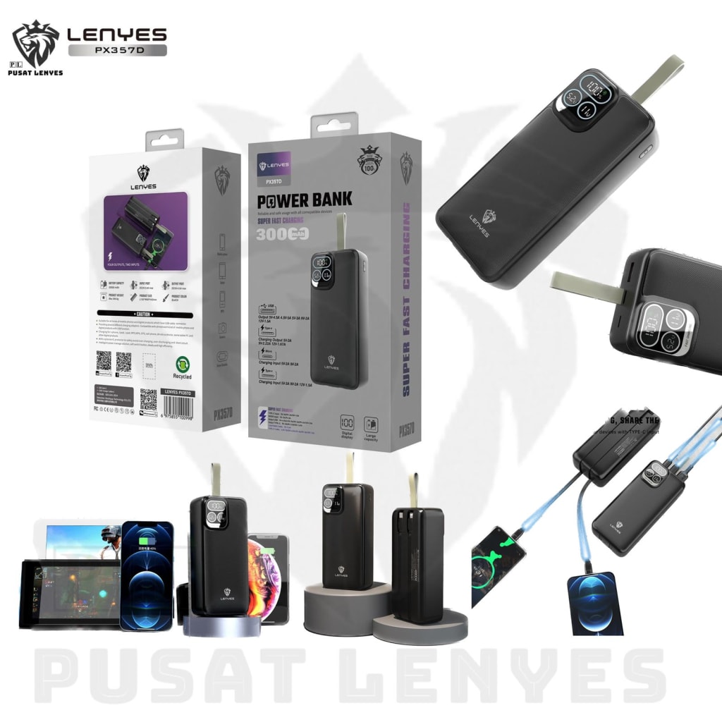 POWER BANK LENYES PX- 357D 30.000 MAH di qeong.com