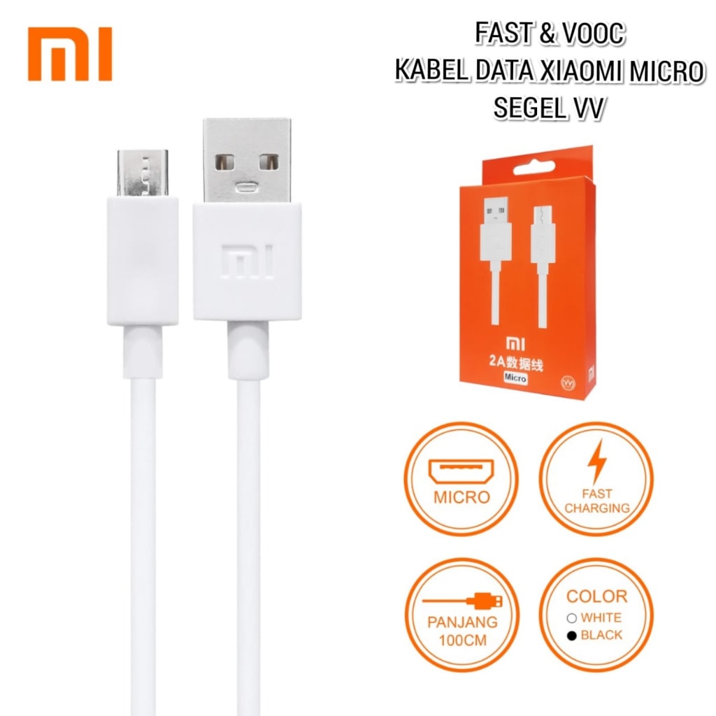 KABEL DATA XIAOMI V8 ORIGINAL SEGEL VV di qeong.com