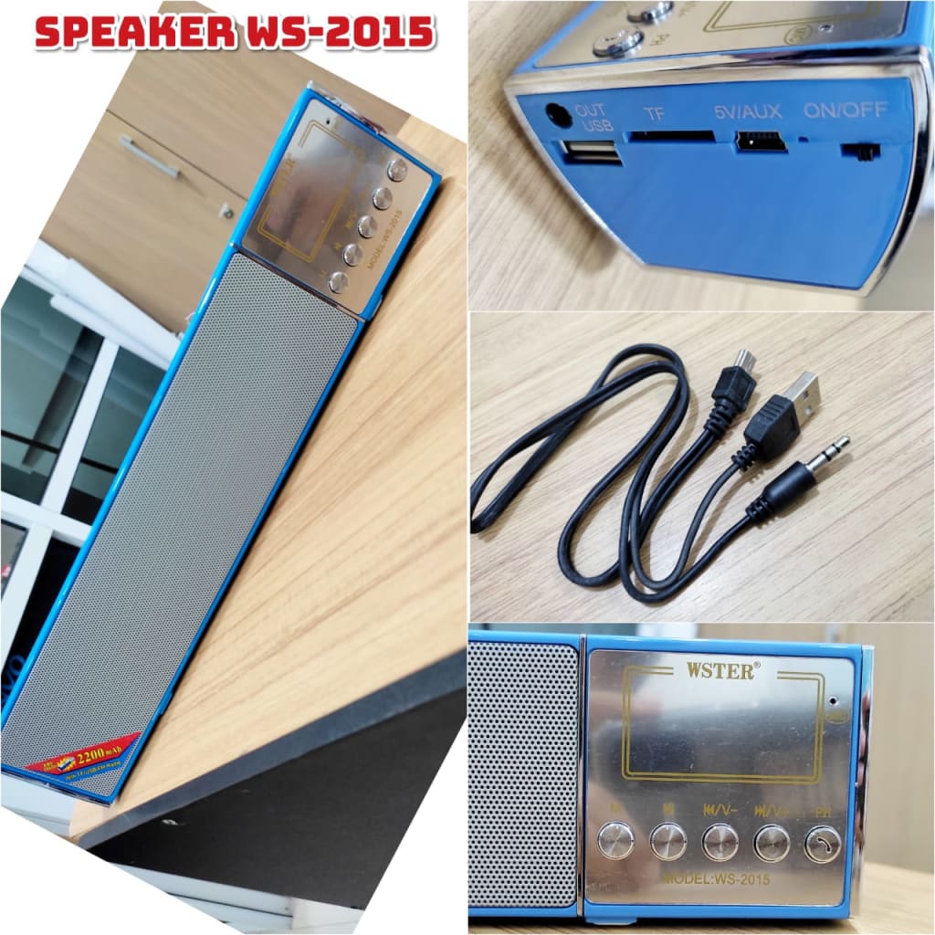 SPEAKER BLUETOOTH WS-2015 + KABEL CHARGER di qeong.com