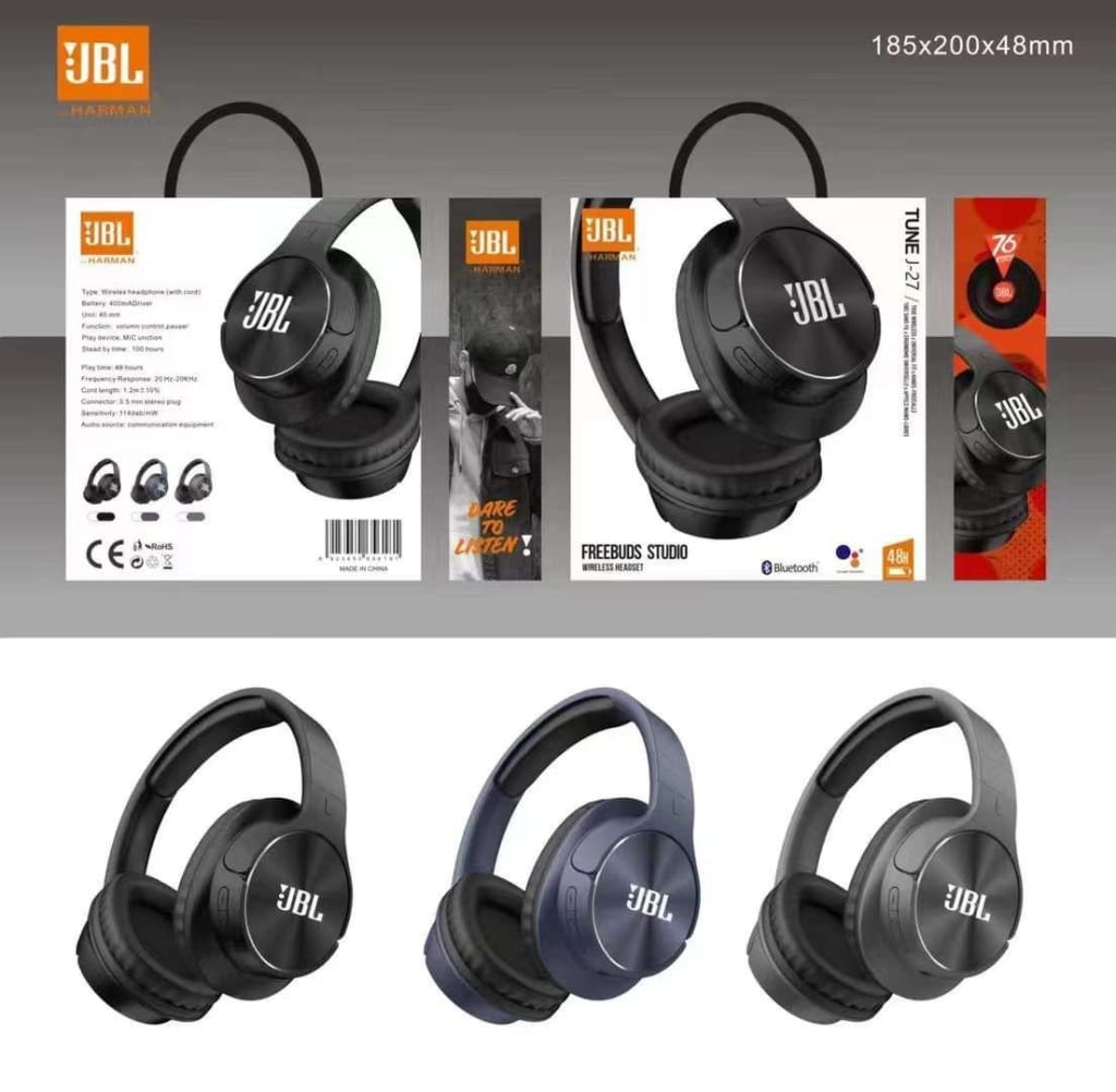 HEADPHONE BLUETOOTH JBL J-27 di qeong.com