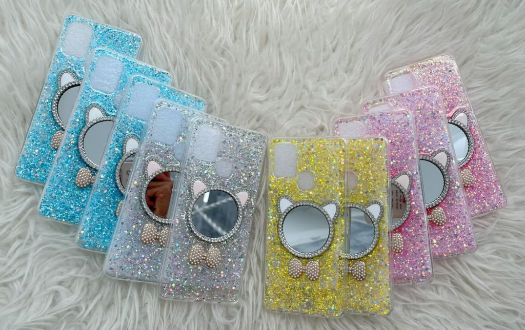 CASE SUPER CLEAR LIST COLOUR GLITTER MIRROR di qeong.com