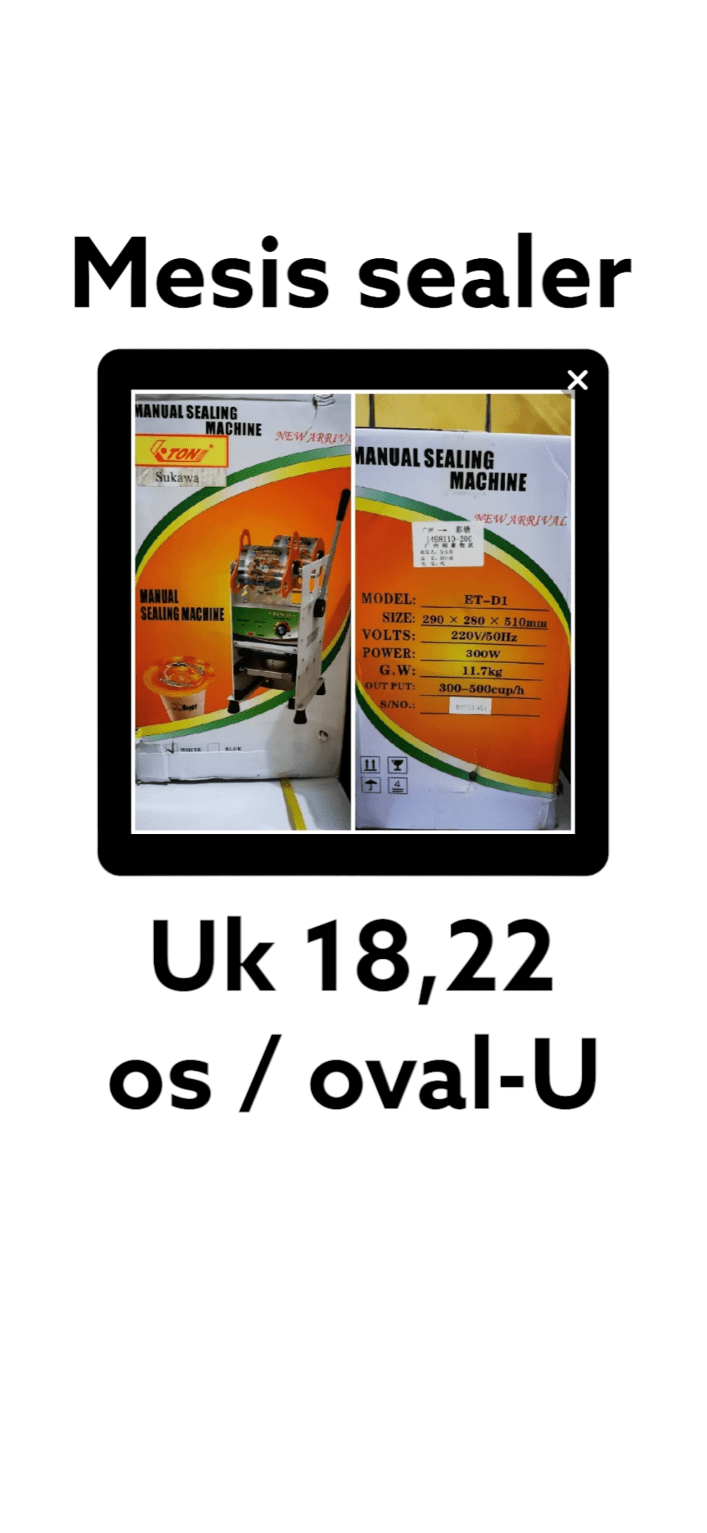 MESIN seal cup merek E-TON di qeong.com MESIN seal cup merek E-TON di qeong.com