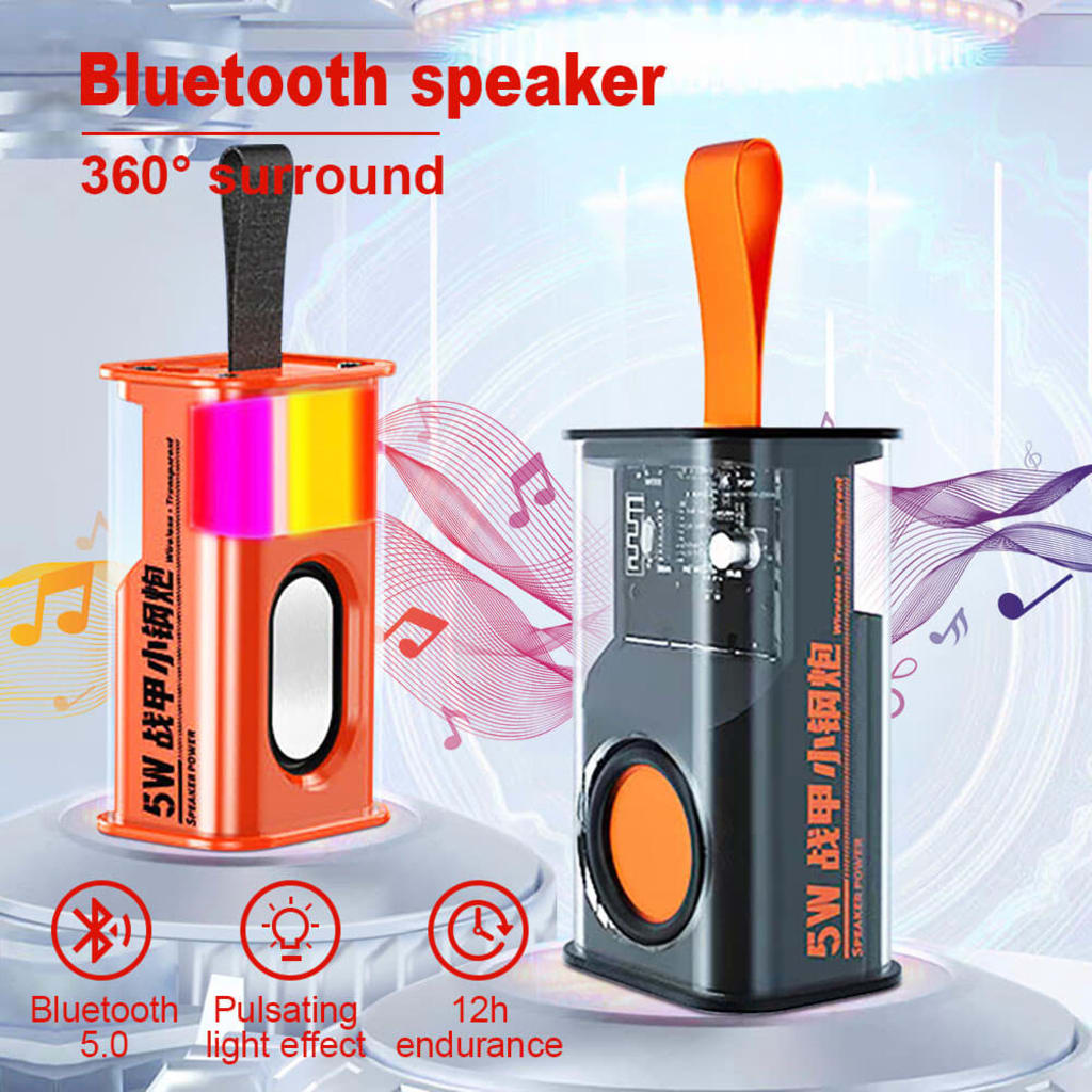 SPEAKER MINI BLUETOOTH 5W TRANSPARAN di qeong.com