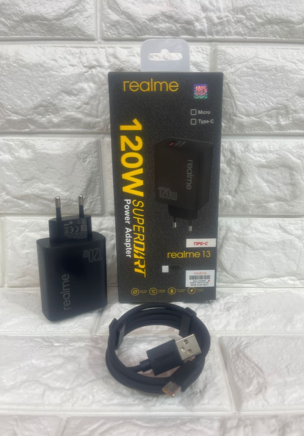 CHARGER REALME 13 120W FULL BLACK di qeong.com