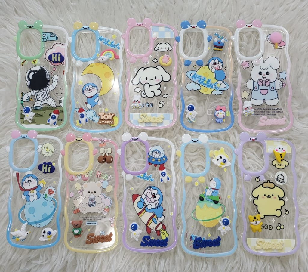 SOFTCASE CLEAR GELOMBANG CUTE LIST COLOR di qeong.com