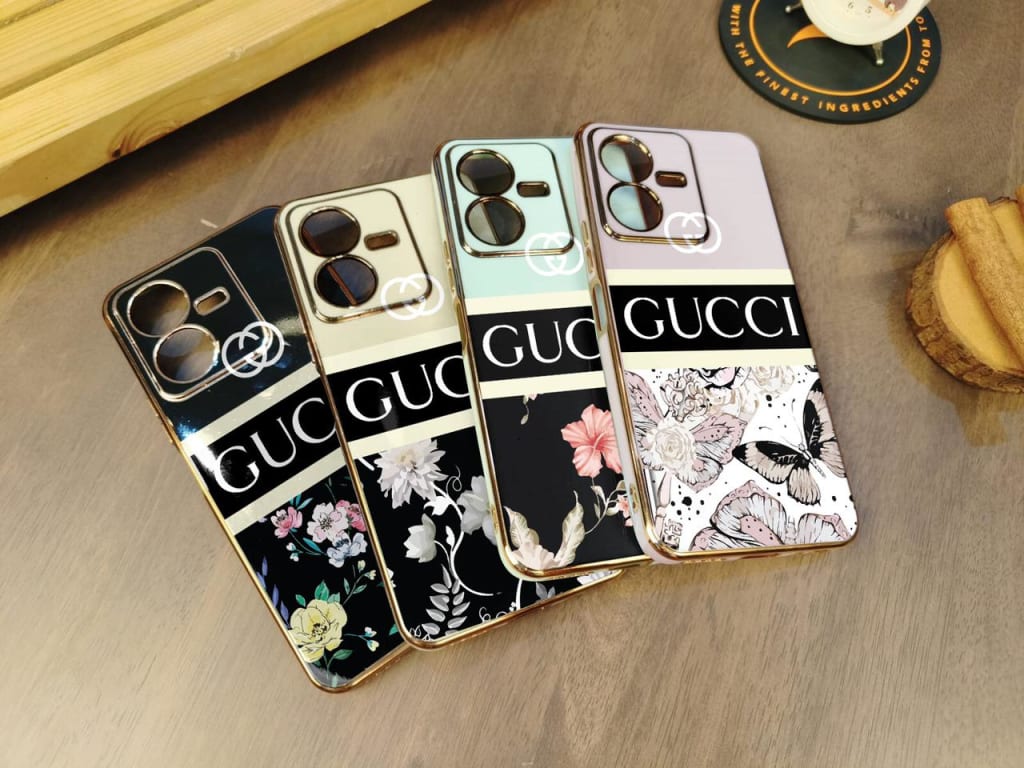 SOFTCASE PREMIUM CHROME LIST GOLD MAKE GUCCI FLOWER di qeong.com