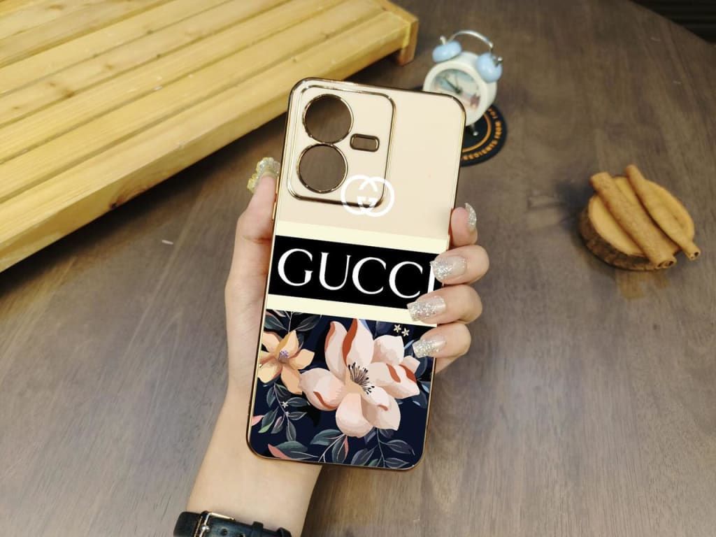 SOFTCASE PREMIUM CHROME LIST GOLD MAKE GUCCI FLOWER di qeong.com