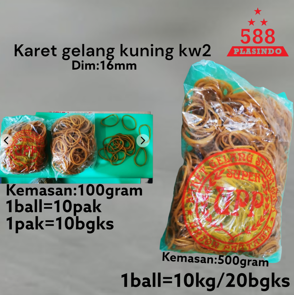 Karet gelang kuning 16mm di qeong.com