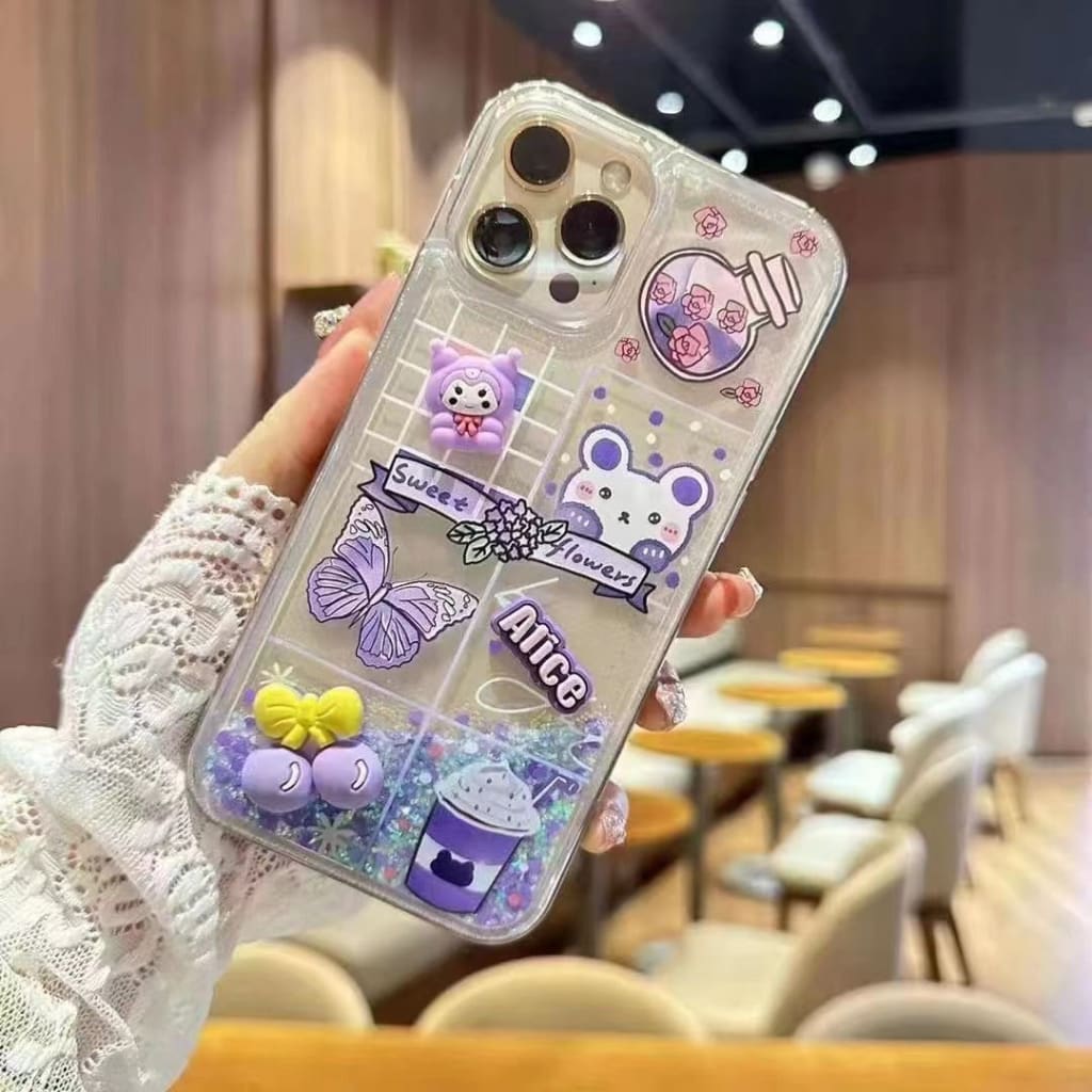 SOFTCASE CLEAR WATER GLITTER 3D DOLL di qeong.com