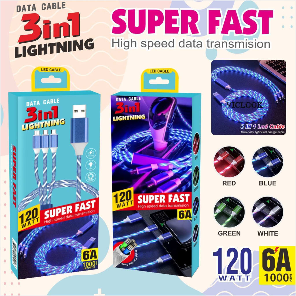 KABEL DATA LAMPU DISCO 3 IN 1 di qeong.com