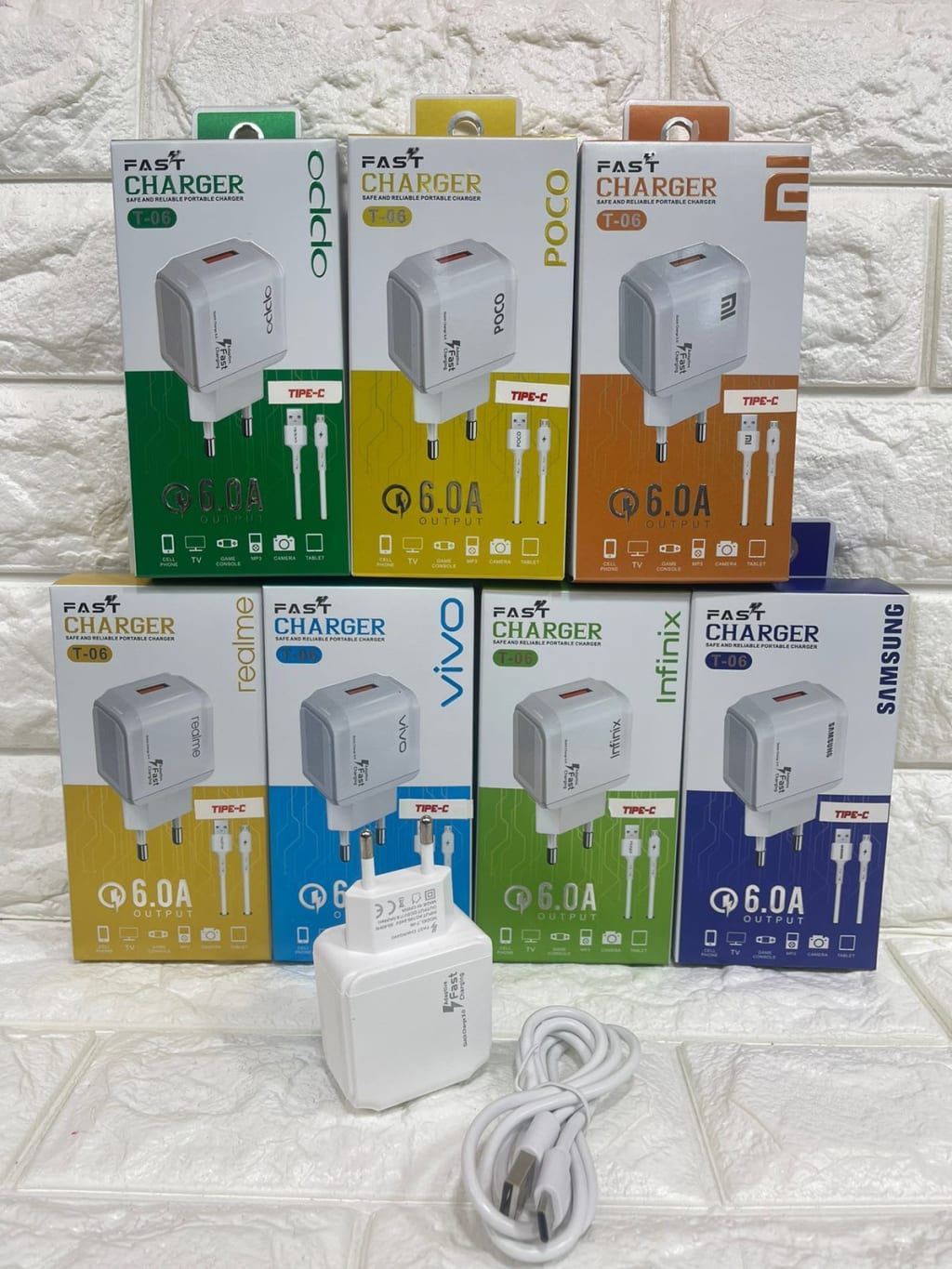 CHARGER BRANDED T-06 1USB TYPE C di qeong.com