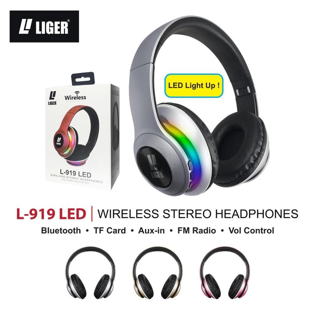 HEADSET BANDO BLUETOOTH L-919 LED di qeong.com