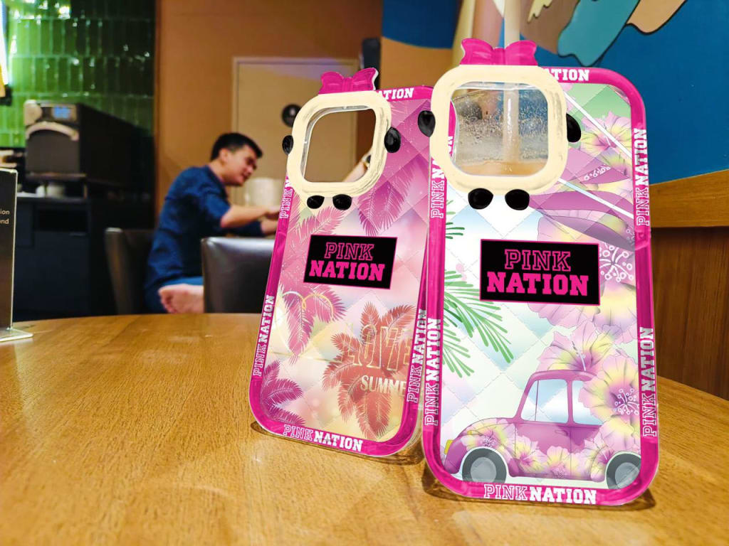 TPU CASE 3D HEADTOON PINK NATION BEACH di qeong.com