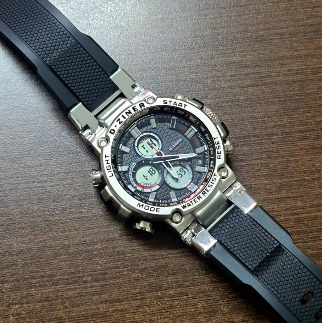 JAM TANGAN PRIA DZINER 8275 ORIGINAL DOUBLE TIME WATER RESISTANT 3OM di qeong.com