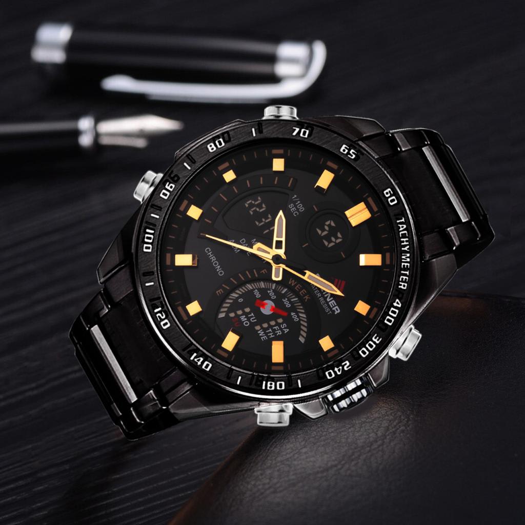 JAM TANGAN PRIA DZINER 8293 DOUBLE TIME WATER RESISTANT 30M di qeong.com