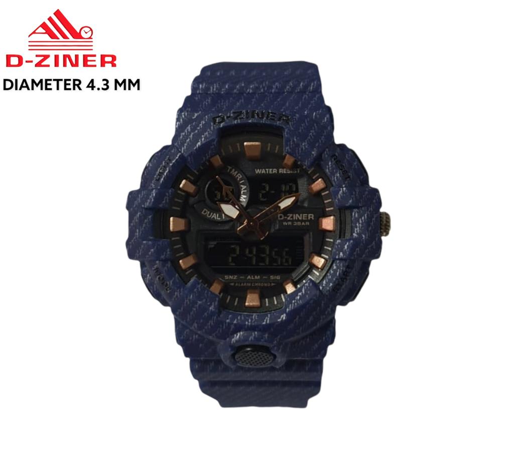 JAM TANGAN PRIA DZINER 8269 DOUBLE TIME LORENG WATER RESISTANT 30M di qeong.com