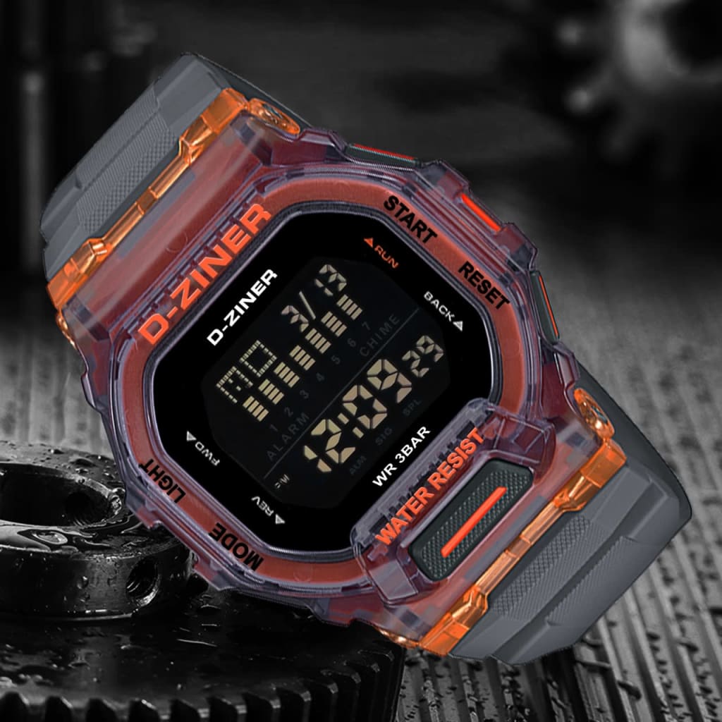 JAM TANGAN PRIA WANITA DZINER 8312 DIGITAL TALI WARNA WATER RESISTANT 30M di qeong.com