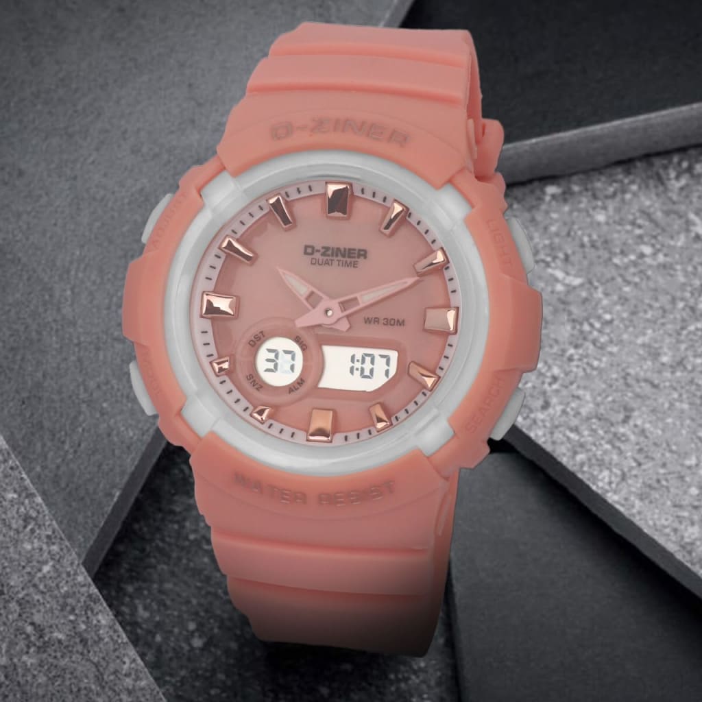 JAM TANGAN WANITA DZINER 8305 DOUBLE TIME WATER RESISTANT 30M di qeong.com