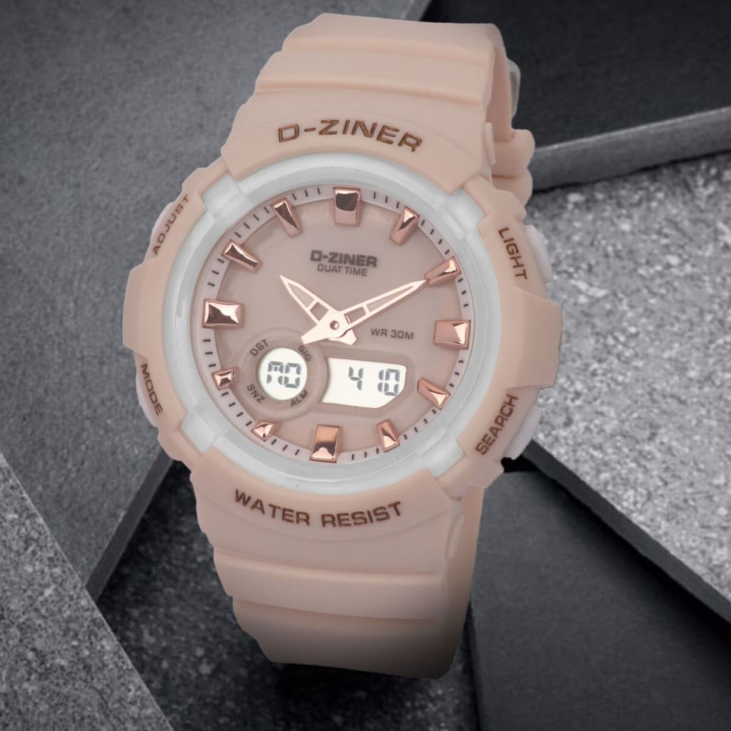 JAM TANGAN WANITA DZINER 8305 DOUBLE TIME WATER RESISTANT 30M di qeong.com