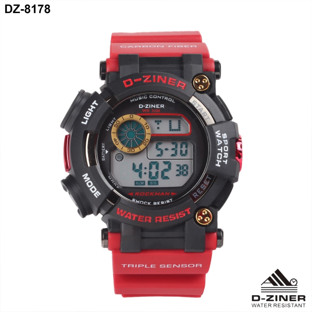 JAM TANGAN PRIA DZINER 8178 DIGITAL WATER RESISTANT 30M di qeong.com