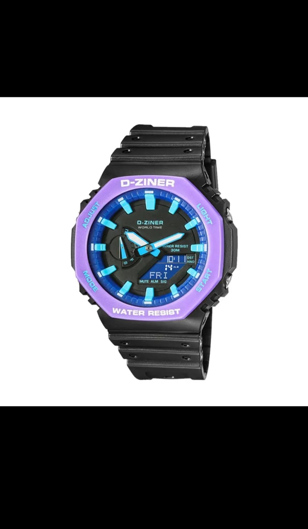 JAM TANGAN PRIA DAN WANITA  DZINER 8287 DOUBLE TIME WATER RESISTANT 30M di qeong.com