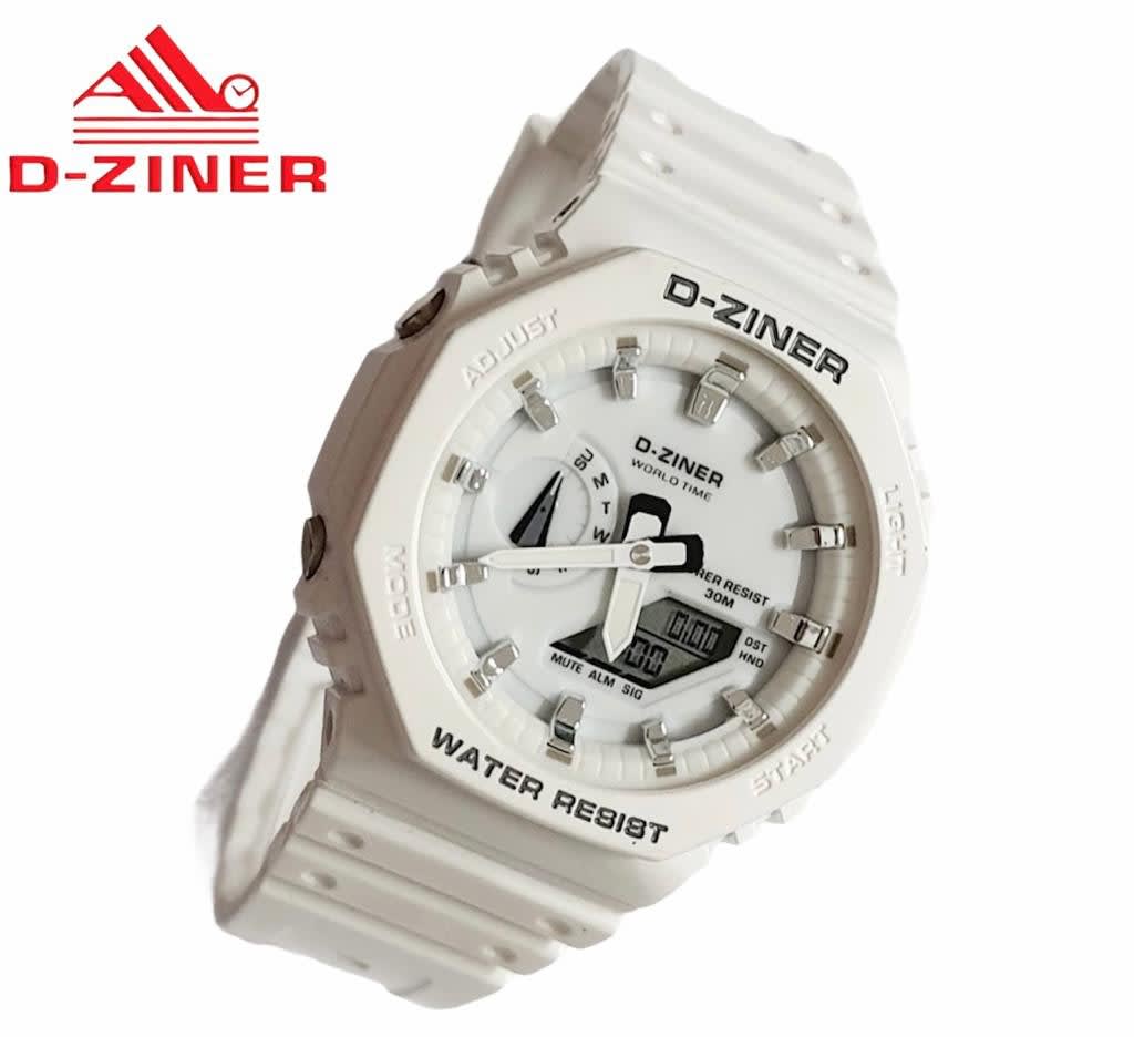 JAM TANGAN PRIA DAN WANITA  DZINER 8287 DOUBLE TIME WATER RESISTANT 30M di qeong.com