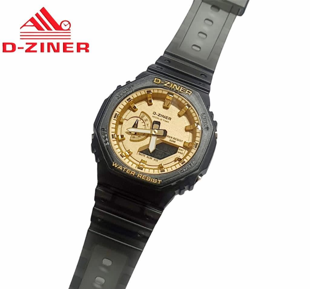 JAM TANGAN PRIA DAN WANITA  DZINER 8287 DOUBLE TIME WATER RESISTANT 30M di qeong.com