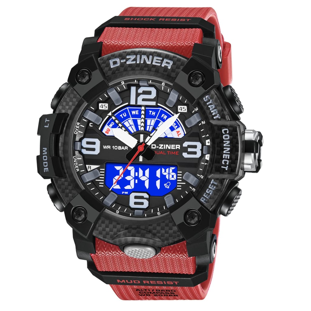 JAM TANGAN PRIA DZINER 8328 DOUBLE TIME WATER RESISTANT 30M di qeong.com