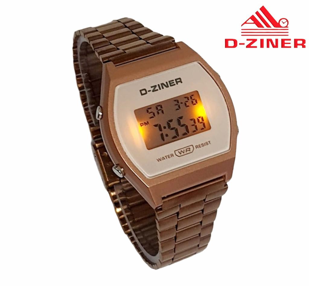 JAM TANGAN WANITA DZINER 8214 DIGITAL RANTAI STAINLESS STEEL WATER RESISTANT 30M di qeong.com