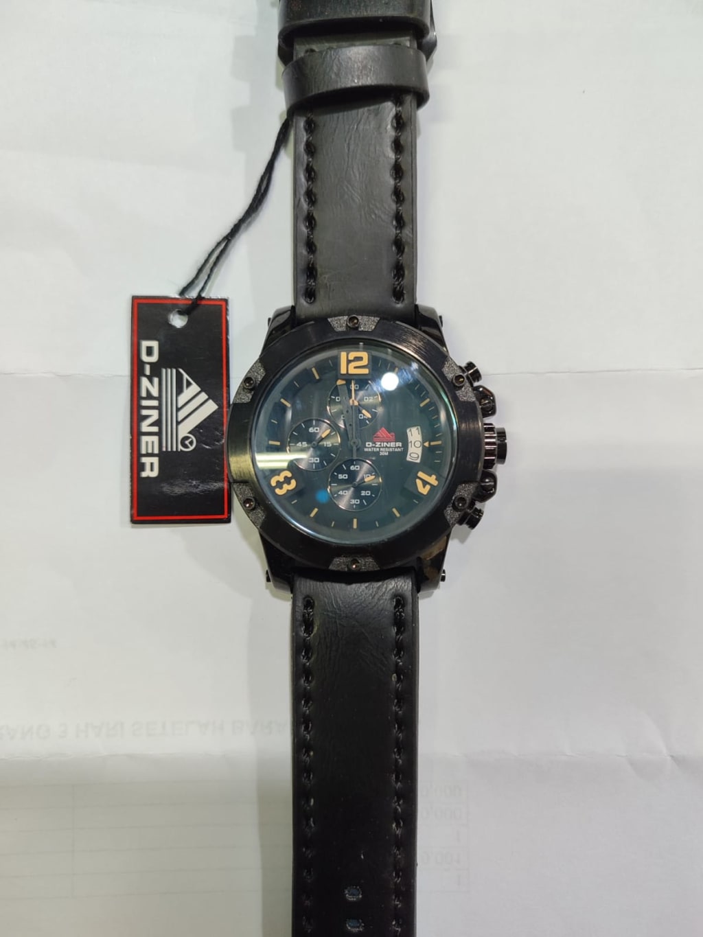 JAM TANGAN PRIA DZINER 9037 CRONO AKTIF STRAP KULIT di qeong.com